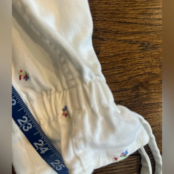 Something Navy Sylvia Floral Embroider Denim Pants White Size 2 U0770 - Picture 8 of 12